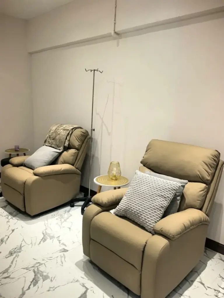 IV drip recliners at RenewLife Healthcare, Petaling Jaya